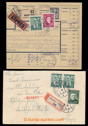 198094 - 1940 cenzurovaný R-dopis adresovaný do Německa s 2-jazyč