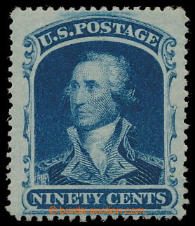 198118 - 1860 Sc.39, Washington 90C blue, perf 15; nice quality, espe