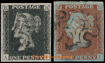 198151 - 1840 SG.2, 7, PENNY BLACK and ONE PENNY RED, rare Matched Pa