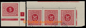 198200 - 1928 Pof.DL55, Definitive issue 5h red, the bottom corner pi