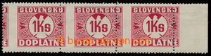 198245 - 1939 Sy.D8Y, value 1Ks red, wmk P2, horiz. marginal strip-of