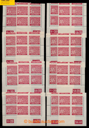 198250 - 1939 Pof.DL1-DL14, 5h - 20K, kompletní sestava levých a pr