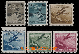 198417 - 1930 Mi.108-113, Letecké 15Rp - 1Fr; kompletní oblíbená 