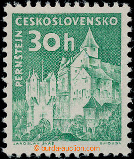 198438 - 1960 Pof.1104xb, Pernštejn 30h zelená, papír oz, dotisk z