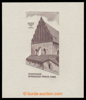 198663 - 1967 PLATE PROOF  print original gravure Old New synagogue P