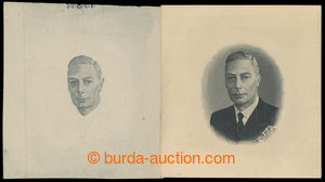 198681 - 1951 PLATE PROOF portrait George VI., unfinished and finishe