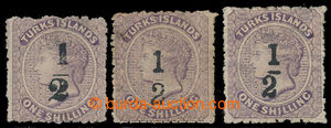 198699 - 1881 SG.13, 14, 19,  3x Viktorie 1Sh s provizorním lokáln
