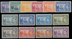 198703 - 1938 SG.131-140, George VI. 1/2P-10Sh, stamps 1P and 3P *, o