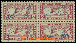 198883 -  Pof.57A, Rectangle 2h red, block of four with interesting i