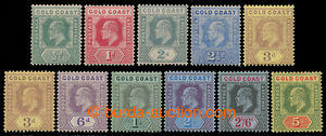 199006 - 1907-1913 SG.59-68, Edward VII. 1/2P-5Sh, 3P in two shades, 