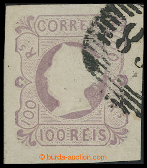 199100 - 1853 Mi.4, Maria II. 100R violet, numeral pmk; very nice pie