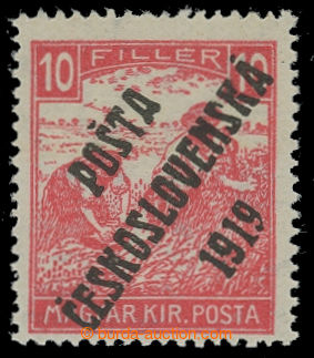199170 -  Pof.99, White numeral(s) 10f red, overprint type III.; mint