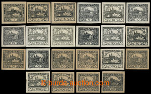 199207 -  PLATE PROOF  selection of 22  pcs plate proofs in black col