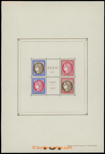199212 - 1937 Bl.3, miniature sheet Exhibition PEXIP; size 149,5x220m