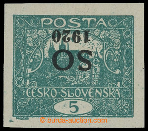 199214 -  Pof.SO3 Is, Hradčany 5h blue-green, inverted overprint, wi