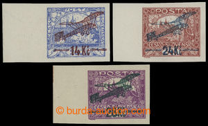199241 -  Pof.L1-L3, I. provisional air mail stmp., complete imperfor
