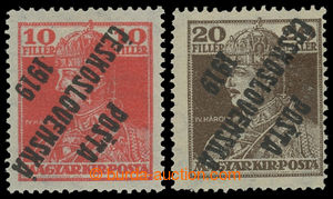 199260 -  Pof.119Pp, 120Pp, Charles 10f and 20f, inverted overprint, 