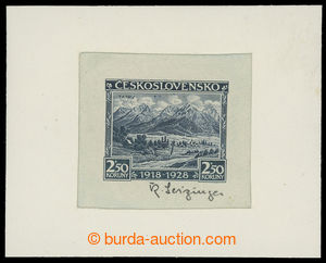 199268 - 1928 ZT  Pof.240, Jubilejní 2,50Kč, zkusmý tisk v modré 