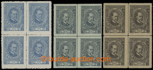 199340 -  Pof.140-142, complete set in blocks of four, value 125h 2x 