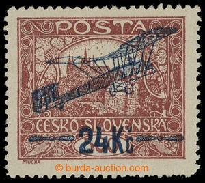 199350 -  Pof.L2A Is, I. provisional air mail stmp. 24Kč/500h brown,