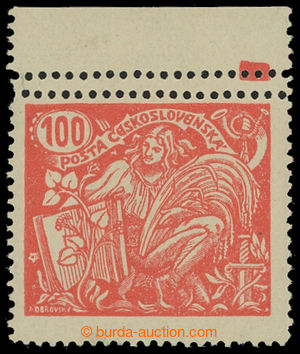 199411 -  Pof.173A, 100h red with double perf in upper margin, type I