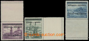199545 - 1939 Pof.17KH, 18KP, 19KD, Poděbrady 4CZK with upper coupon