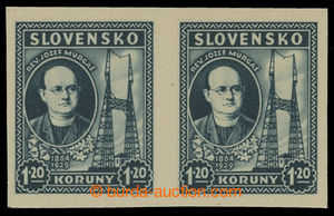 199641 - 1939 Sy.NZ39N, Murgaš 1,20 Koruna green-gray, imperforated 