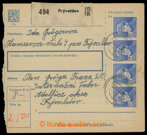 199806 - 1946 INTERNAČNÍ TÁBOR ADOLFOVICE  parcel card without L c