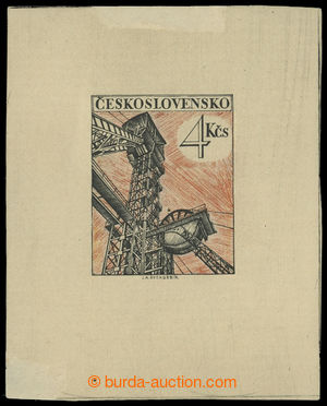 199807 - 1951 PLATE PROOF  NEPŘIJATÉHO NÁVRHU  on/for stamp Miners
