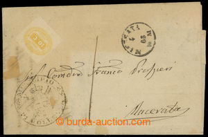 200045 - 1863 úřední dopis z Pollenzy, doplacený Sass.P1, 10C žl