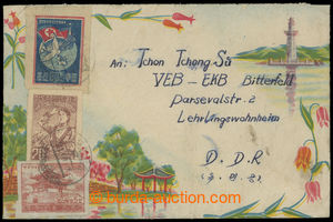 200055 - 1955 airmail letter to East Germany with Mi.53B, 84B, 52B, C