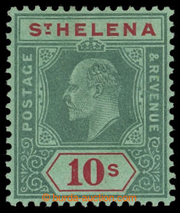 200125 - 1908 SG.70, Edvard VII. 10Sh zelená a červená / zelená; 