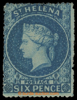 200127 - 1861 SG.2a, Viktorie Perkins Bacon 6P modrá, rough perf. 14
