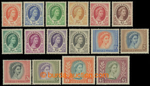 200129 - 1954 SG.1-15, Alžběta II. 1/2-1£ ; 10Sh *, jinak bezv