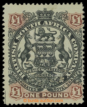 200132 - 1897 SG.73, Large Coat of Arm £1 black and red-brown / 