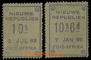 200150 - 1886 SG.42, 43, Nieuwe Republiek 10Sh and 10Sh6P, blue grani