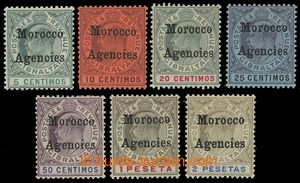 200174 - 1905 Brit. postoffice in Morocco, SG.24-30, Edward VII. 5Cts