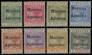200176 - 1898 Brit. postoffice in Morocco, SG.1-8, Victoria 5Cts-2Pts