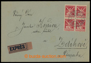 200236 - 1922 Ex-dopis vyfr. 4-blokem Pof.155 A, s DV 1 vajíčko v p