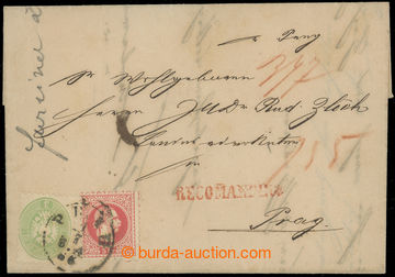 200336 - 1868 folded Reg letter in the same place with mixed franking