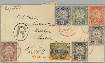 200550 - 1895 Reg letter with 1. issue Landscape with star addressed 