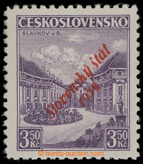 200674 - 1939 Sy.19a, Slavkov 3,50Kč, červený přetisk, PPo 78 - 