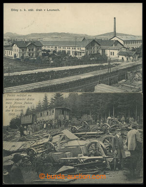 200701 - 1905-1906 ŽELEZNICE - sestava 2ks čb. pohlednic, 1x celkov