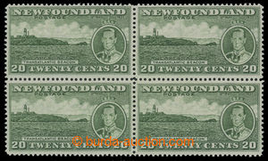200714 - 1937 SG.264+264ec, Coronation 20C green, block of four, righ