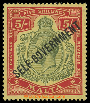 200737 - 1922 SG.113c, George V. 5Sh with overprint SELF-BOVENRNMENT 