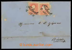 200760 - 1859 skládaný dopis zaslaný z Fulneku do Bielitz, vyfr. z