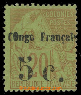 200790 - 1891 Mi.3, general colonial issue 20C with overprint CONGO F