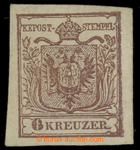 200830 - 1850 Ferch.4HP Ia, Znak 6Kr tmavě červeno-hnědá, ruční