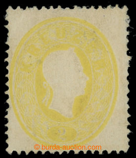 200844 - 1861 Ferch.18, Franz Joseph I. 2 Kreuzer yellow; unused piec