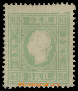 200845 - 1858 Ferch.12IIb, Franz Joseph I. 3 Kreuzer blaulich grünn;